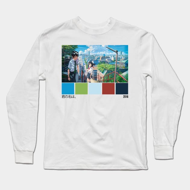 Your Name - Kimi no Na wa - Tu nombre Color Palette Long Sleeve T-Shirt by AEndromeda
